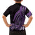 Purple Polynesia Easter Day Family Matching Off Shoulder Short Dress and Hawaiian Shirt Eggs With Bunny Polynesian Pattern