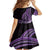 Purple Polynesia Easter Day Family Matching Off Shoulder Short Dress and Hawaiian Shirt Eggs With Bunny Polynesian Pattern