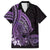 Purple Polynesia Easter Day Family Matching Off Shoulder Short Dress and Hawaiian Shirt Eggs With Bunny Polynesian Pattern