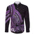 Purple Polynesia Easter Day Family Matching Off Shoulder Short Dress and Hawaiian Shirt Eggs With Bunny Polynesian Pattern