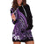 Purple Polynesia Easter Day Hoodie Dress Eggs With Bunny Polynesian Pattern