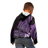 Purple Polynesia Easter Day Kid Hoodie Eggs With Bunny Polynesian Pattern