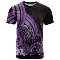 Purple Polynesia Easter Day T Shirt Eggs With Bunny Polynesian Pattern