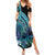 Turquoise Polynesia Easter Day Summer Maxi Dress Eggs With Bunny Polynesian Pattern