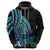 Turquoise Polynesia Easter Day Zip Hoodie Eggs With Bunny Polynesian Pattern