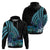 Turquoise Polynesia Easter Day Zip Hoodie Eggs With Bunny Polynesian Pattern