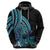 Turquoise Polynesia Easter Day Zip Hoodie Eggs With Bunny Polynesian Pattern