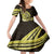 Yellow Polynesia Easter Day Family Matching Short Sleeve Bodycon Dress and Hawaiian Shirt Eggs With Bunny Polynesian Pattern