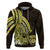 Yellow Polynesia Easter Day Hoodie Eggs With Bunny Polynesian Pattern