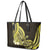 Yellow Polynesia Easter Day Leather Tote Bag Eggs With Bunny Polynesian Pattern