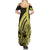 Yellow Polynesia Easter Day Summer Maxi Dress Eggs With Bunny Polynesian Pattern