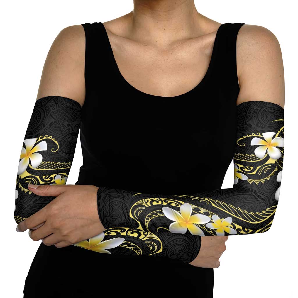 Polynesia Tattoo With Plumeria Arm Sleeves Elegant Vibes