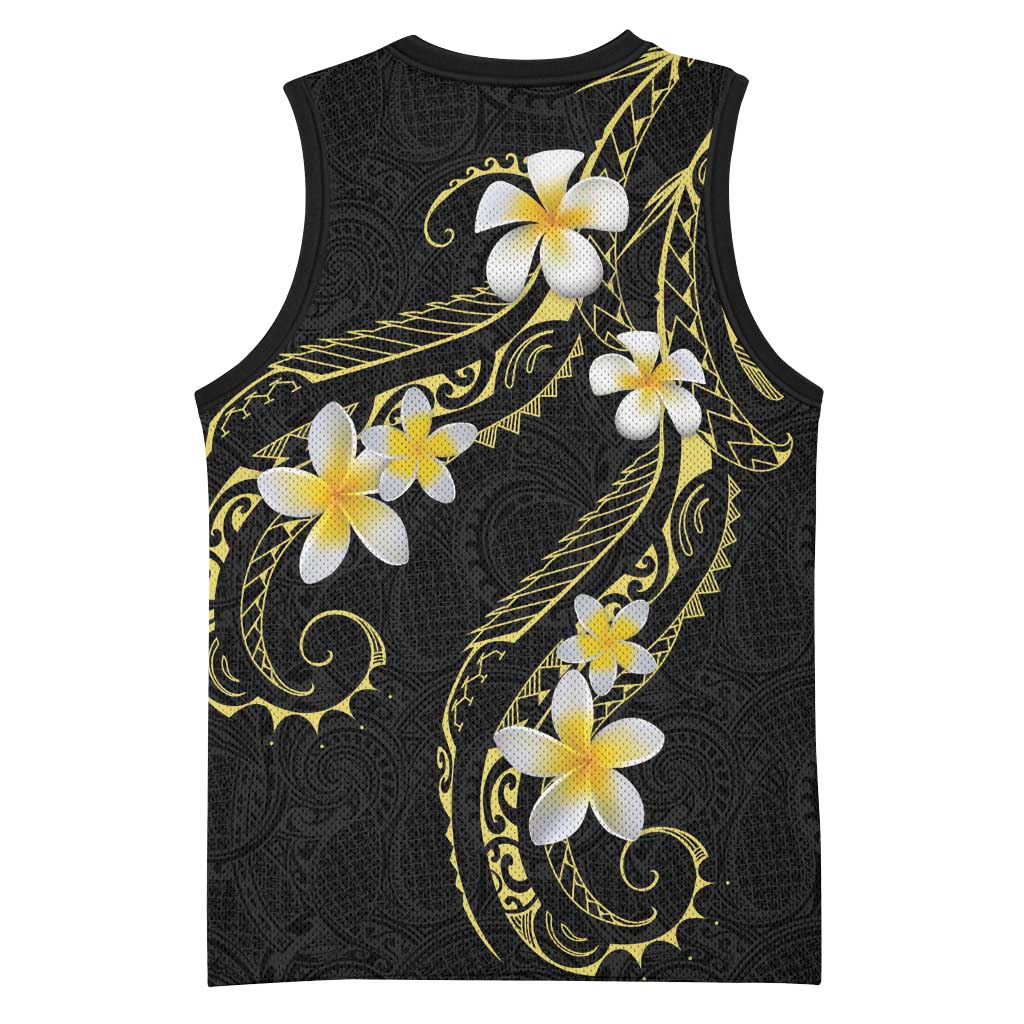 Polynesia Tattoo With Plumeria Basketball Jersey Elegant Vibes
