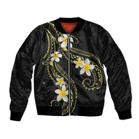 Polynesia Tattoo With Plumeria Bomber Jacket Elegant Vibes
