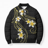 Polynesia Tattoo With Plumeria Bomber Puffer Jacket Elegant Vibes