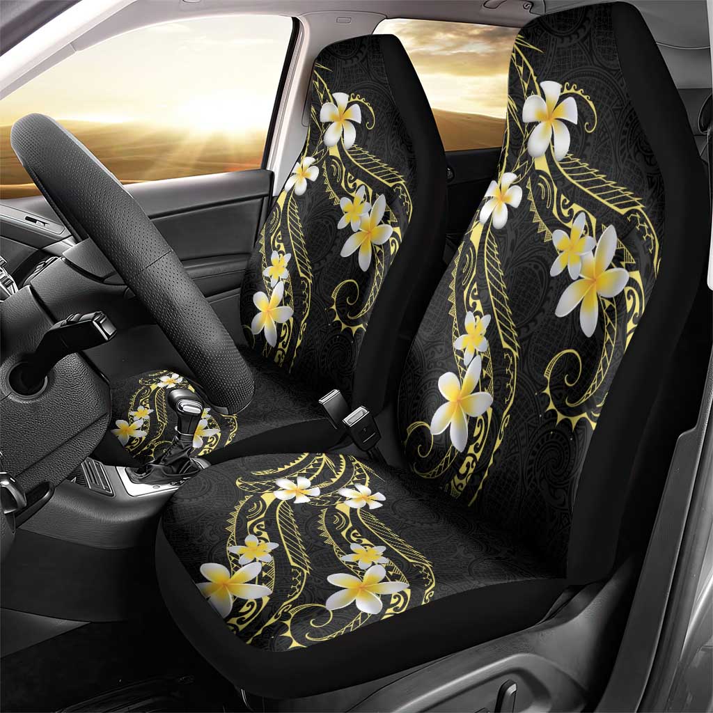 Polynesia Tattoo With Plumeria Car Seat Cover Elegant Vibes