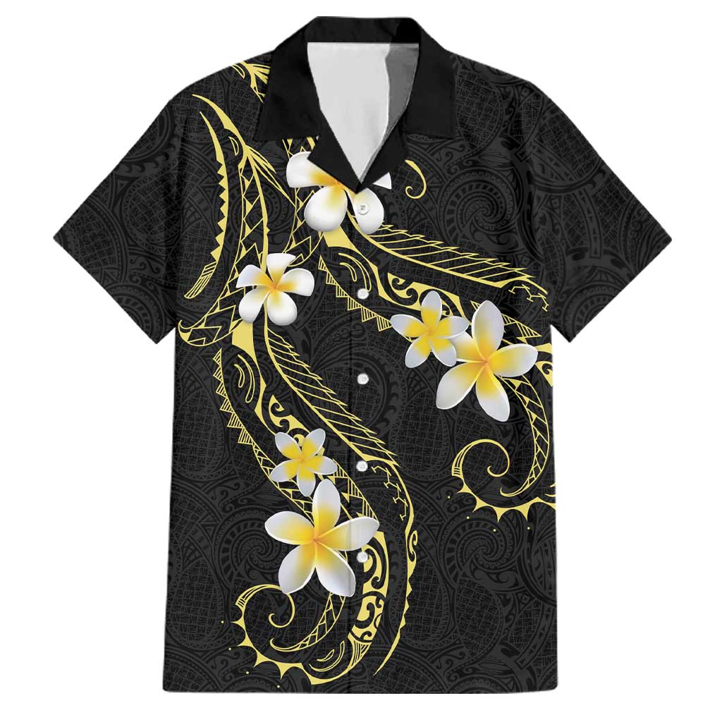 Polynesia Tattoo With Plumeria Family Matching Off Shoulder Short Dress and Hawaiian Shirt Elegant Vibes