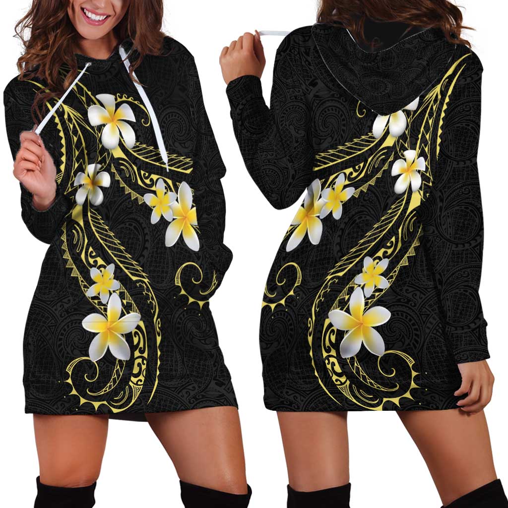 Polynesia Tattoo With Plumeria Hoodie Dress Elegant Vibes