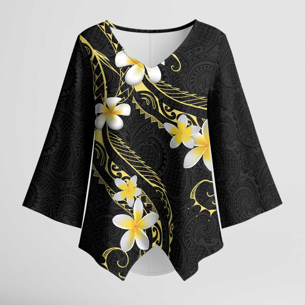Polynesia Tattoo With Plumeria Kimono Sleeve Blouse Elegant Vibes