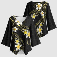 Polynesia Tattoo With Plumeria Kimono Sleeve Blouse Elegant Vibes