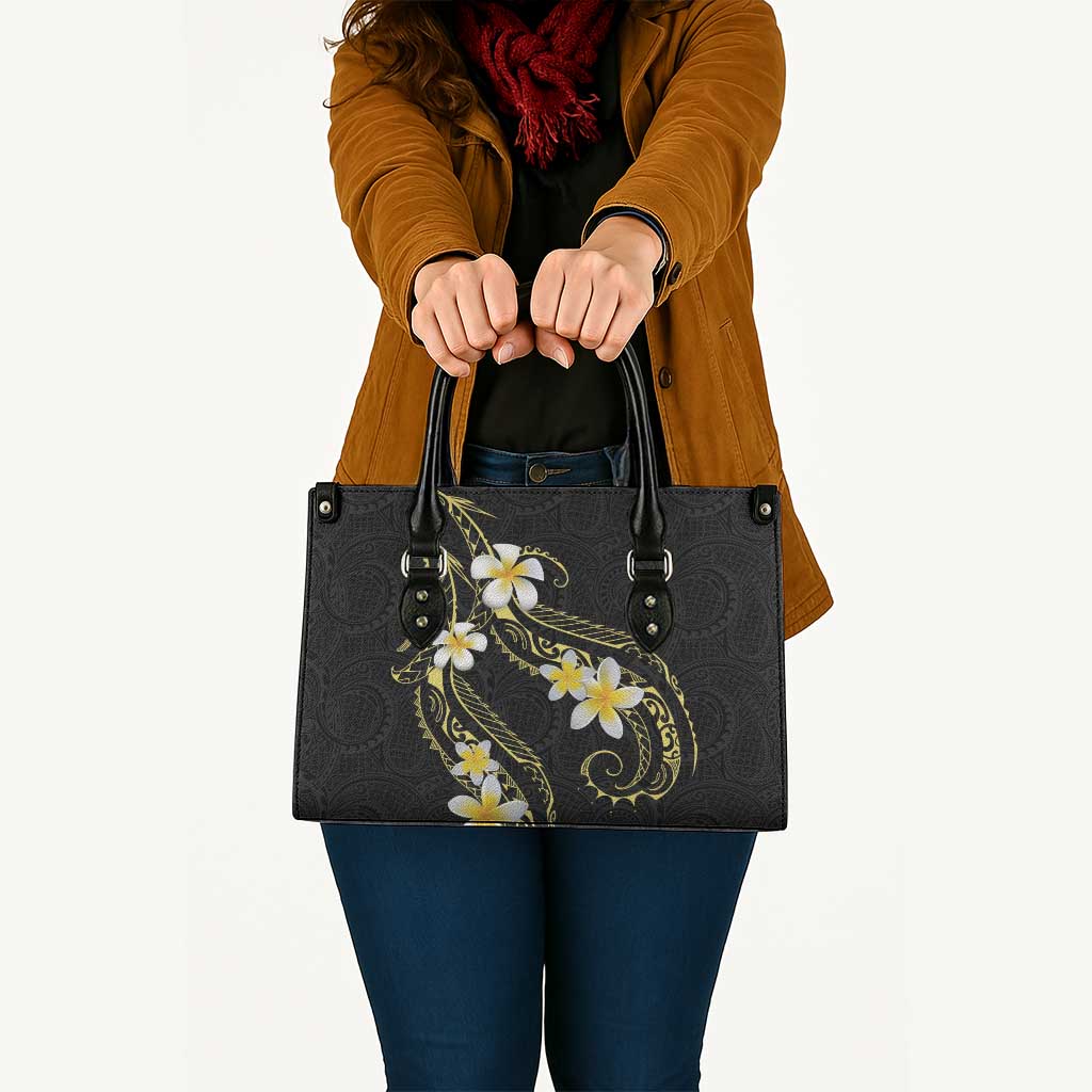 Polynesia Tattoo With Plumeria Leather Bag Elegant Vibes