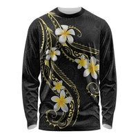 Polynesia Tattoo With Plumeria Long Sleeve Shirt Elegant Vibes