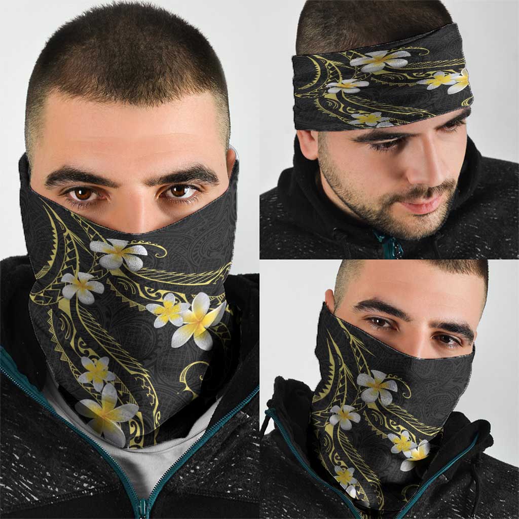 Polynesia Tattoo With Plumeria Neck Gaiter Elegant Vibes