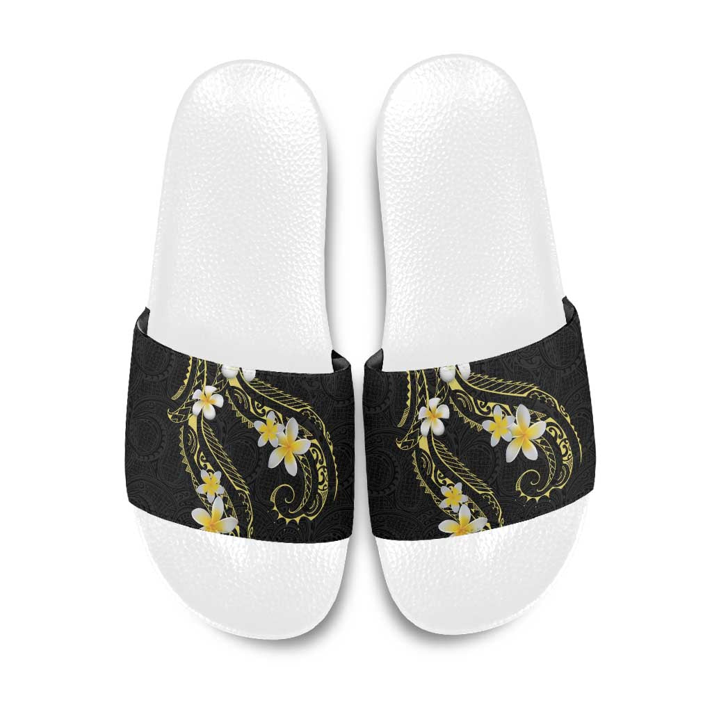 Polynesia Tattoo With Plumeria Slide Sandals Elegant Vibes