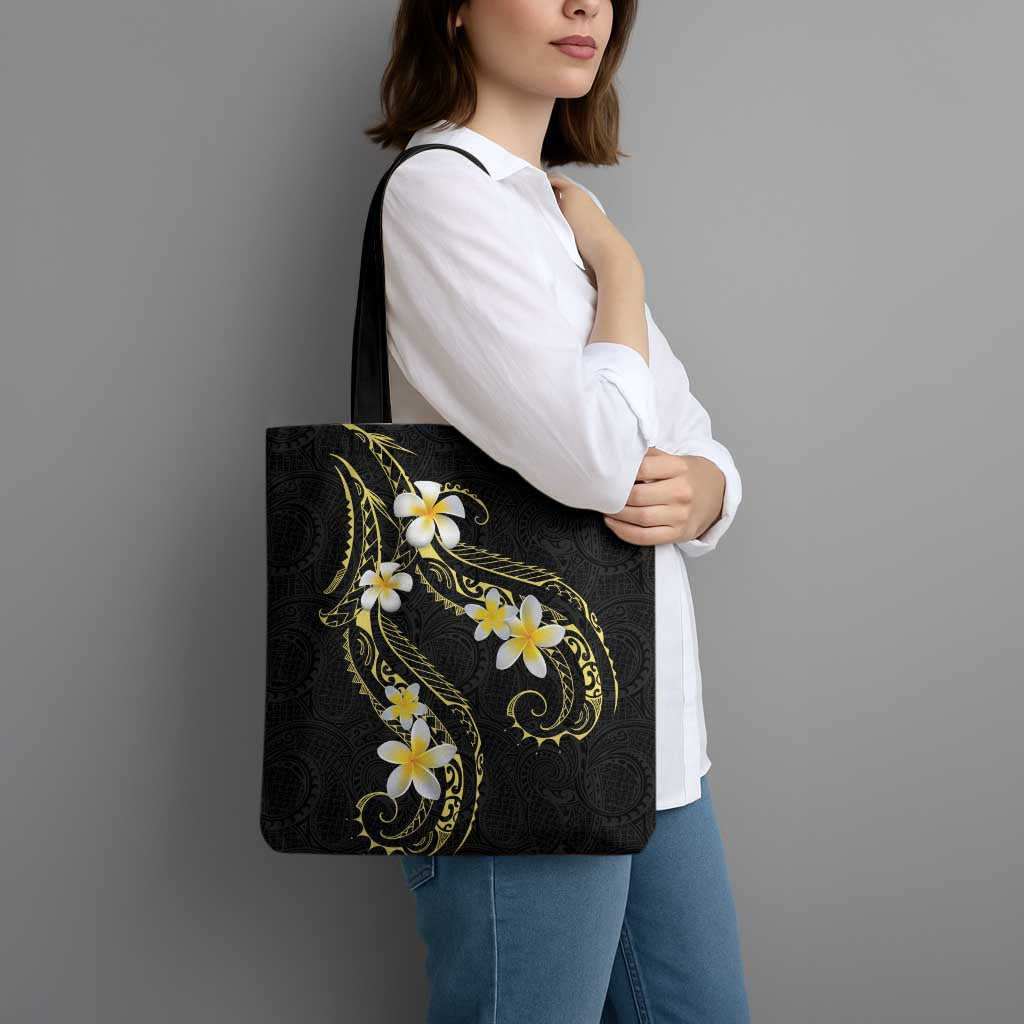 Polynesia Tattoo With Plumeria Tote Bag Elegant Vibes