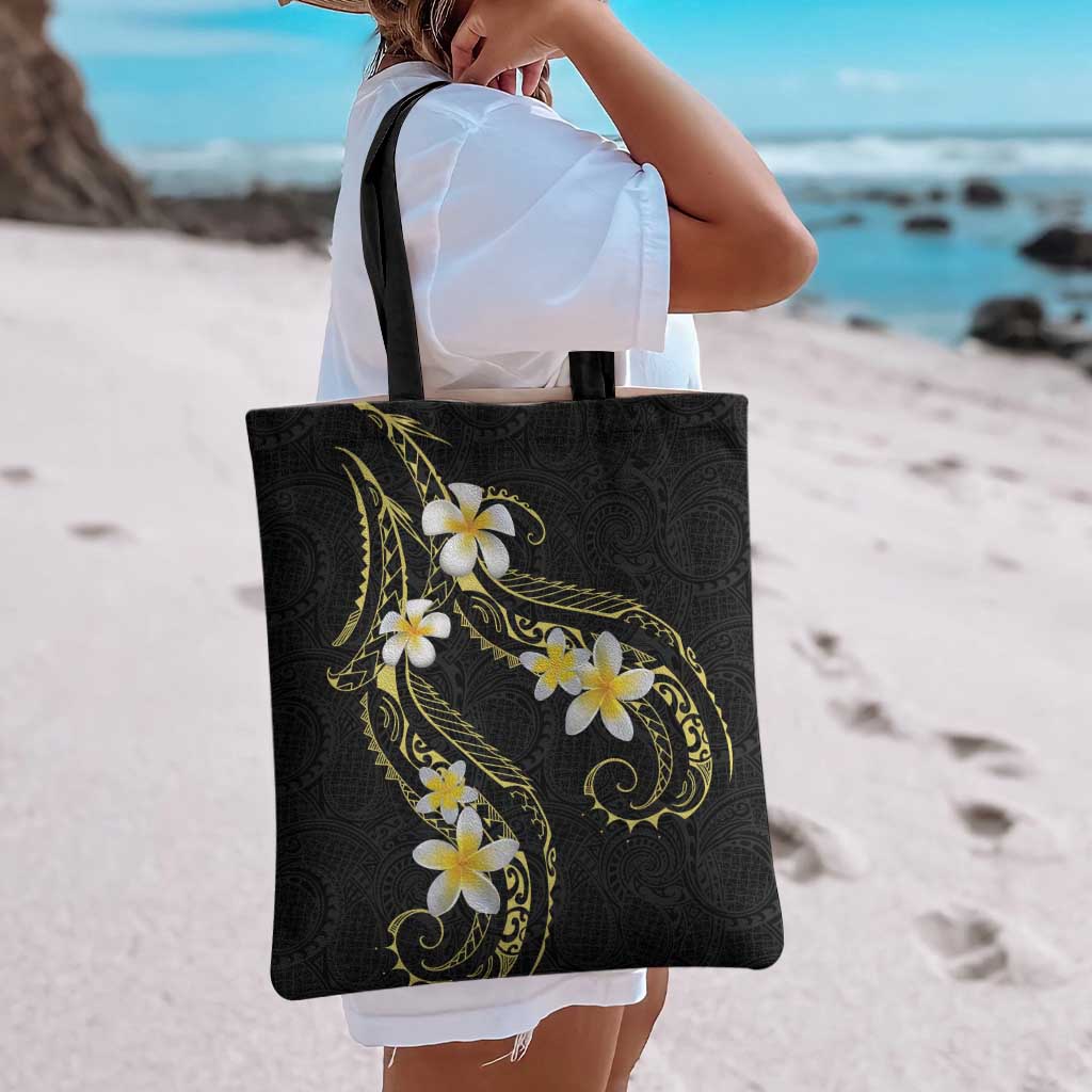 Polynesia Tattoo With Plumeria Tote Bag Elegant Vibes