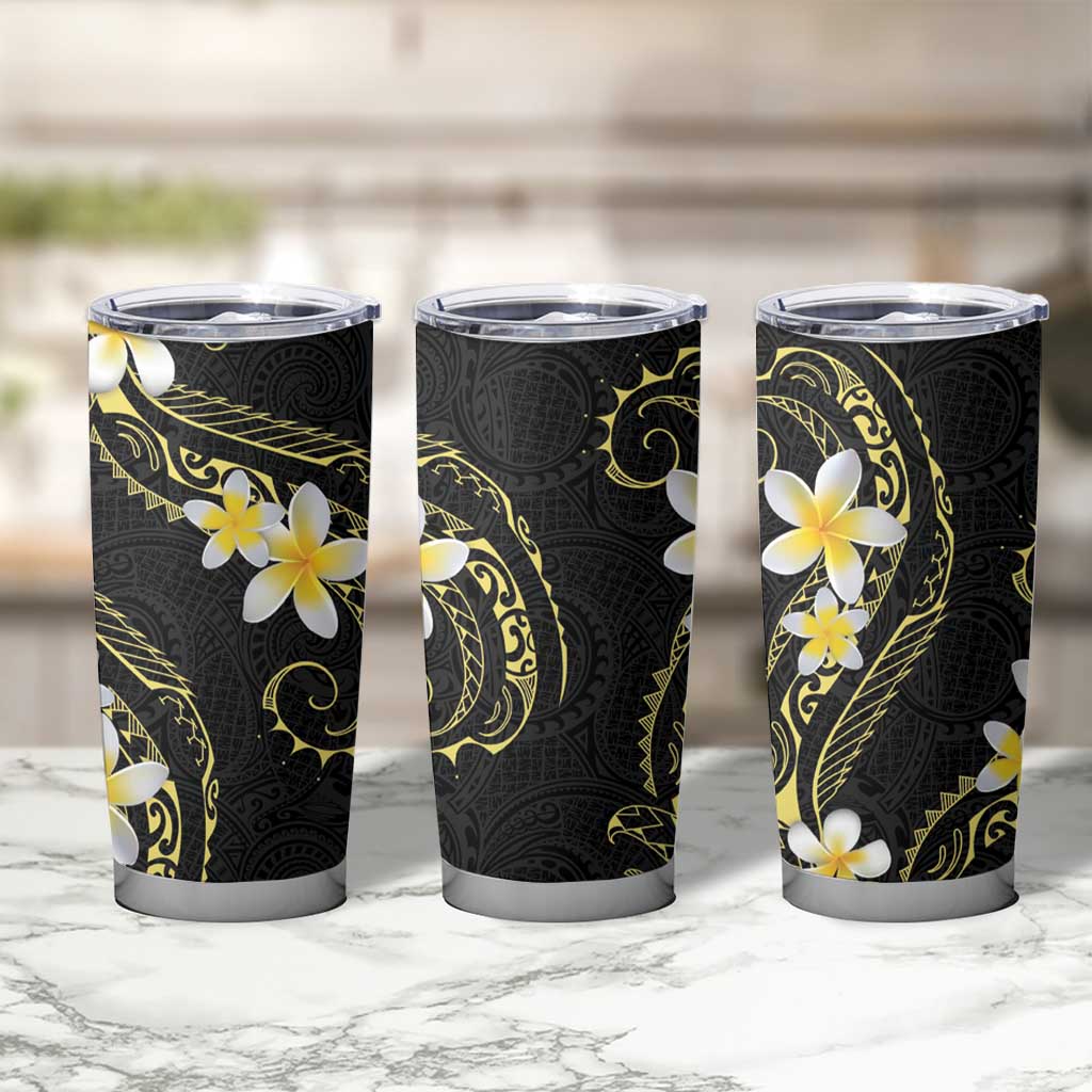 Polynesia Tattoo With Plumeria Tumbler Cup Elegant Vibes