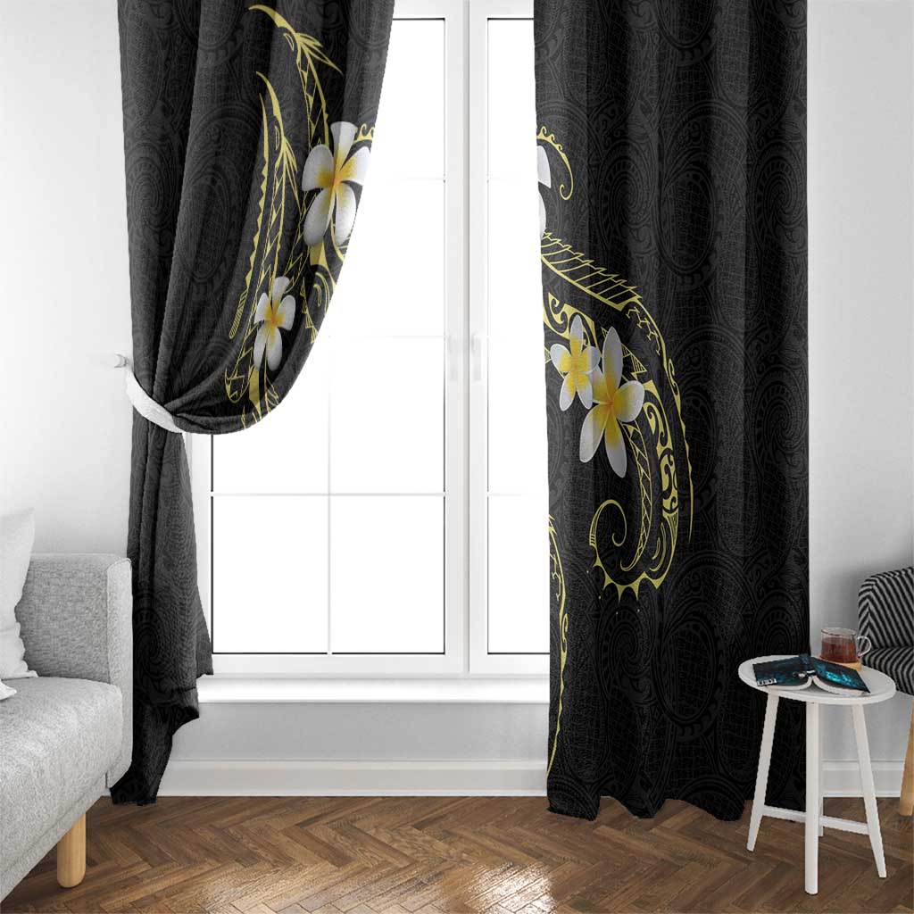 Polynesia Tattoo With Plumeria Window Curtain Elegant Vibes
