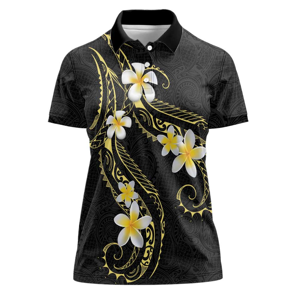 Polynesia Tattoo With Plumeria Women Polo Shirt Elegant Vibes