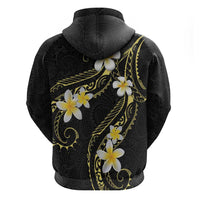 Polynesia Tattoo With Plumeria Zip Hoodie Elegant Vibes