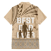 Tonga Father's Day Family Matching Summer Maxi Dress and Hawaiian Shirt Best Dad Ever Tongan Ngatu Pattern - Beige