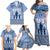 Tonga Father's Day Family Matching Off Shoulder Maxi Dress and Hawaiian Shirt Best Dad Ever Tongan Ngatu Pattern - Blue