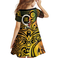 Vanuatu 1980 Family Matching Long Sleeve Bodycon Dress and Hawaiian Shirt Ni-Van Tamtam Sand Drawing Pattern LT14 - Polynesian Pride