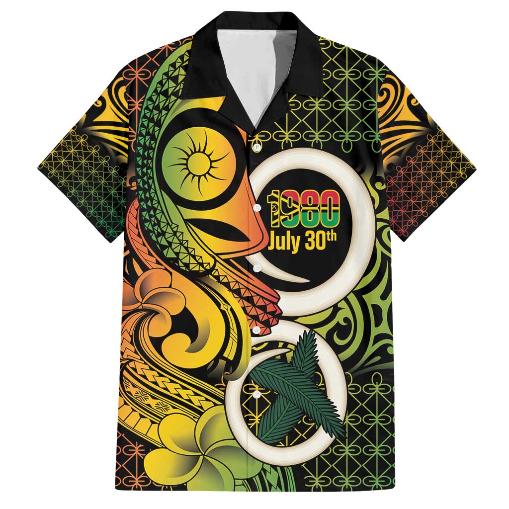 Vanuatu 1980 Family Matching Long Sleeve Bodycon Dress and Hawaiian Shirt Ni-Van Tamtam Sand Drawing Pattern LT14 Dad's Shirt - Short Sleeve Black - Polynesian Pride