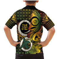 Vanuatu 1980 Family Matching Mermaid Dress and Hawaiian Shirt Ni-Van Tamtam Sand Drawing Pattern LT14 - Polynesian Pride