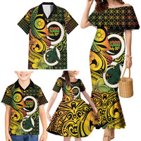 Vanuatu 1980 Family Matching Mermaid Dress and Hawaiian Shirt Ni-Van Tamtam Sand Drawing Pattern LT14 - Polynesian Pride