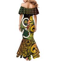 Vanuatu 1980 Family Matching Mermaid Dress and Hawaiian Shirt Ni-Van Tamtam Sand Drawing Pattern LT14 - Polynesian Pride