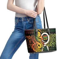Vanuatu 1980 Leather Tote Bag Ni-Van Tamtam Sand Drawing Pattern
