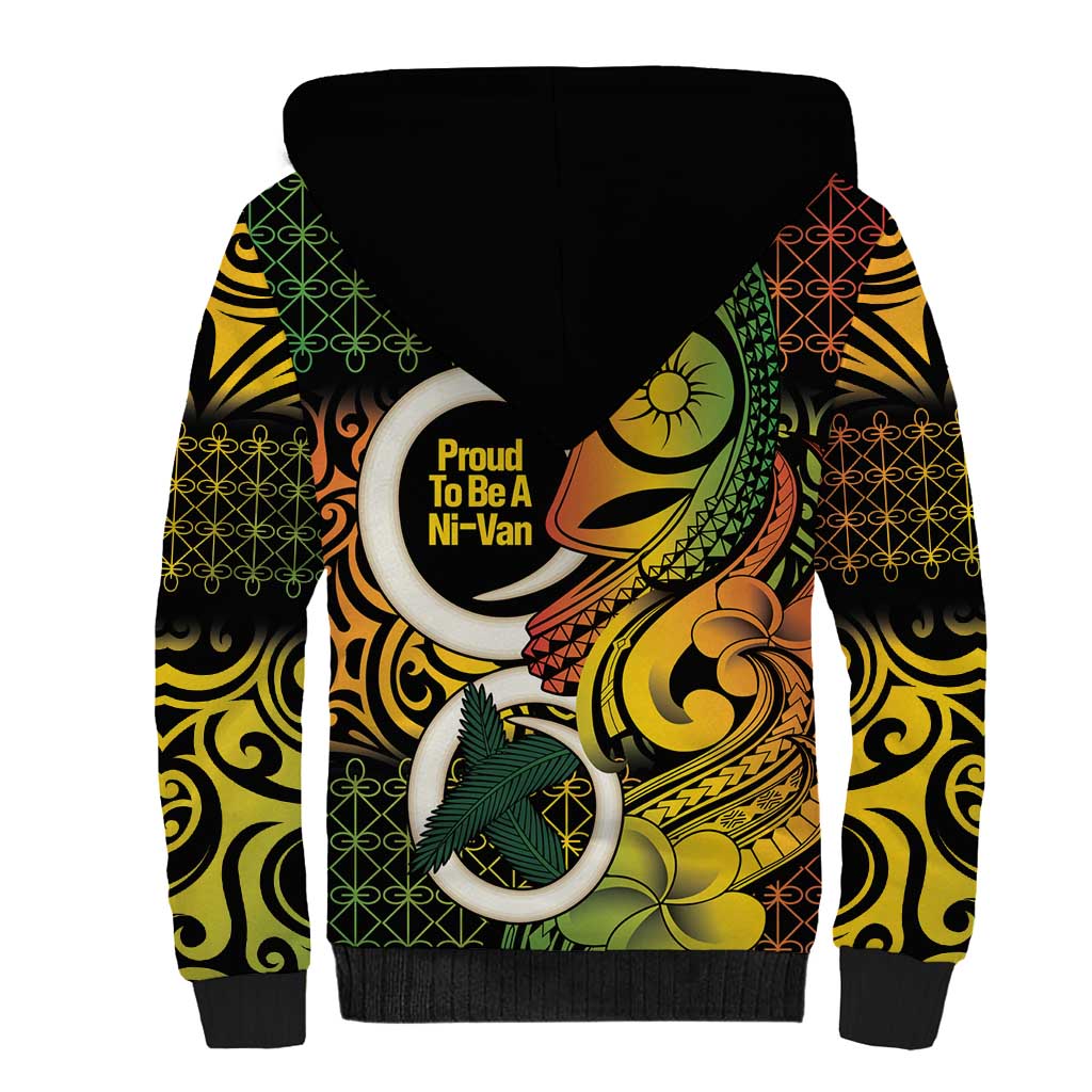 Vanuatu 1980 Sherpa Hoodie Ni-Van Tamtam Sand Drawing Pattern