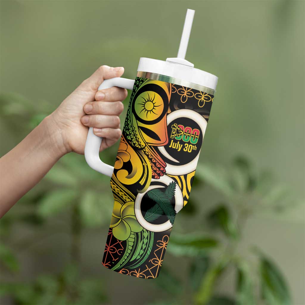 Vanuatu 1980 Tumbler With Handle Ni-Van Tamtam Sand Drawing Pattern