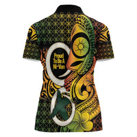 Vanuatu 1980 Women Polo Shirt Ni-Van Tamtam Sand Drawing Pattern