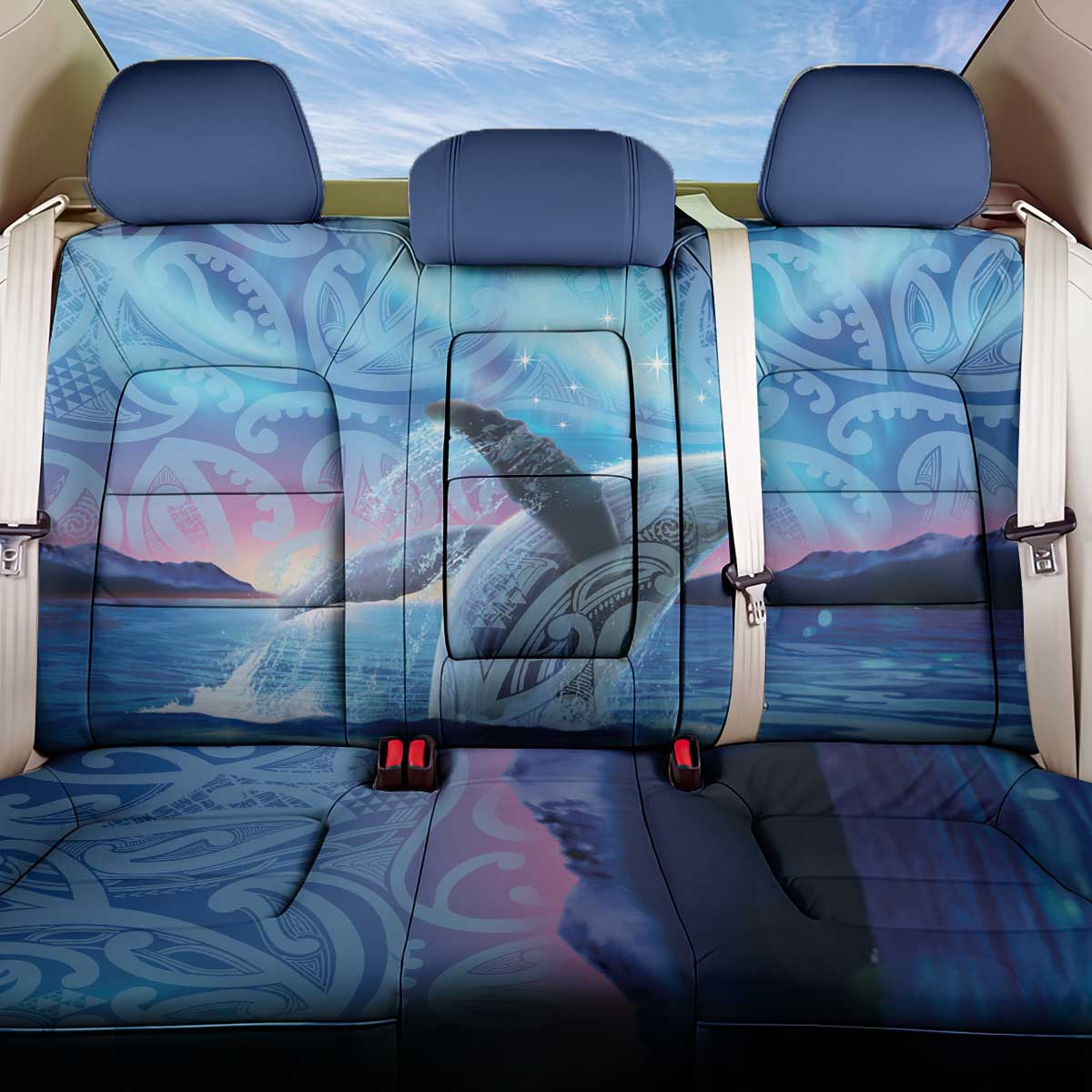 New Zealand Matariki Humpback Whale Back Car Seat Cover Paikea Maori New Year Blue Galaxy