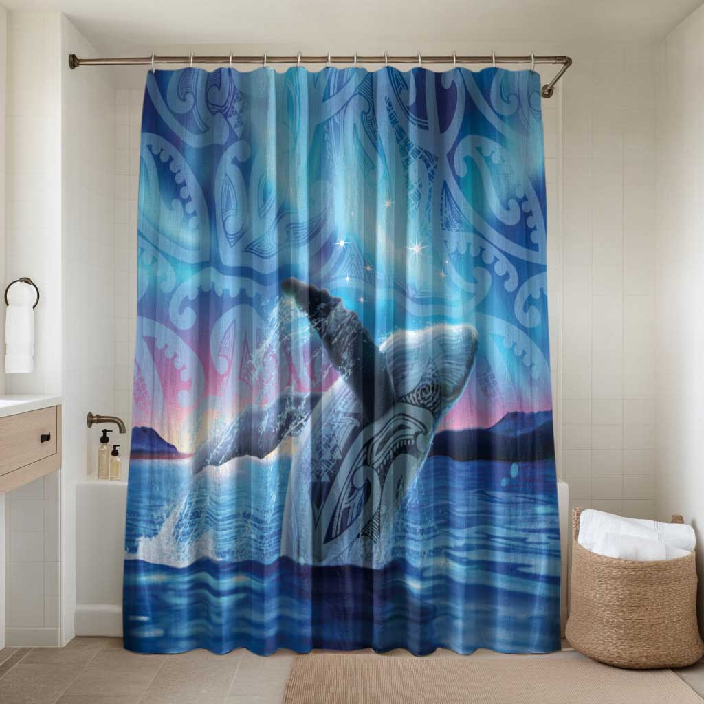 New Zealand Matariki Humpback Whale Bathroom Set Paikea Maori New Year Blue Galaxy