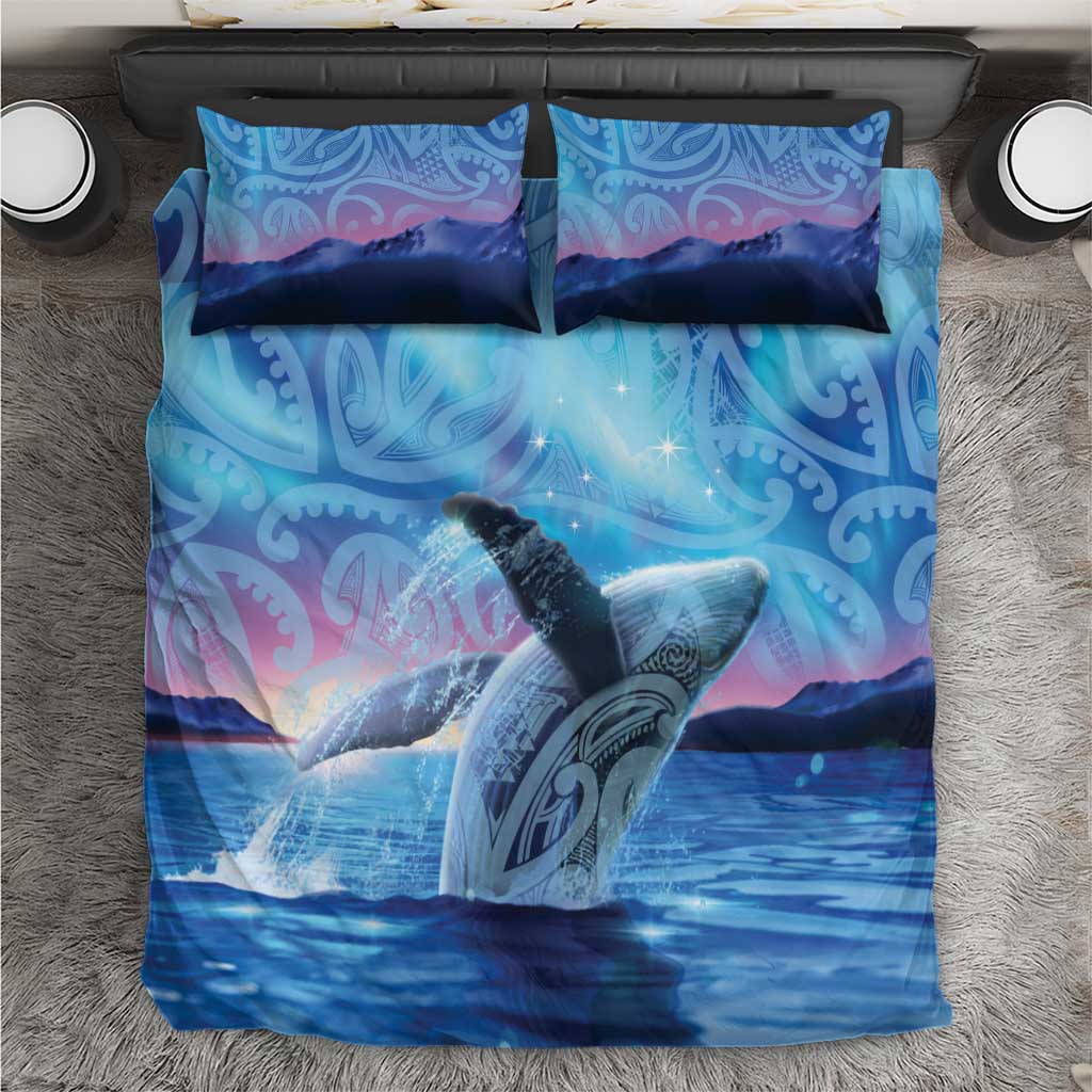 New Zealand Matariki Humpback Whale Bedding Set Paikea Maori New Year Blue Galaxy