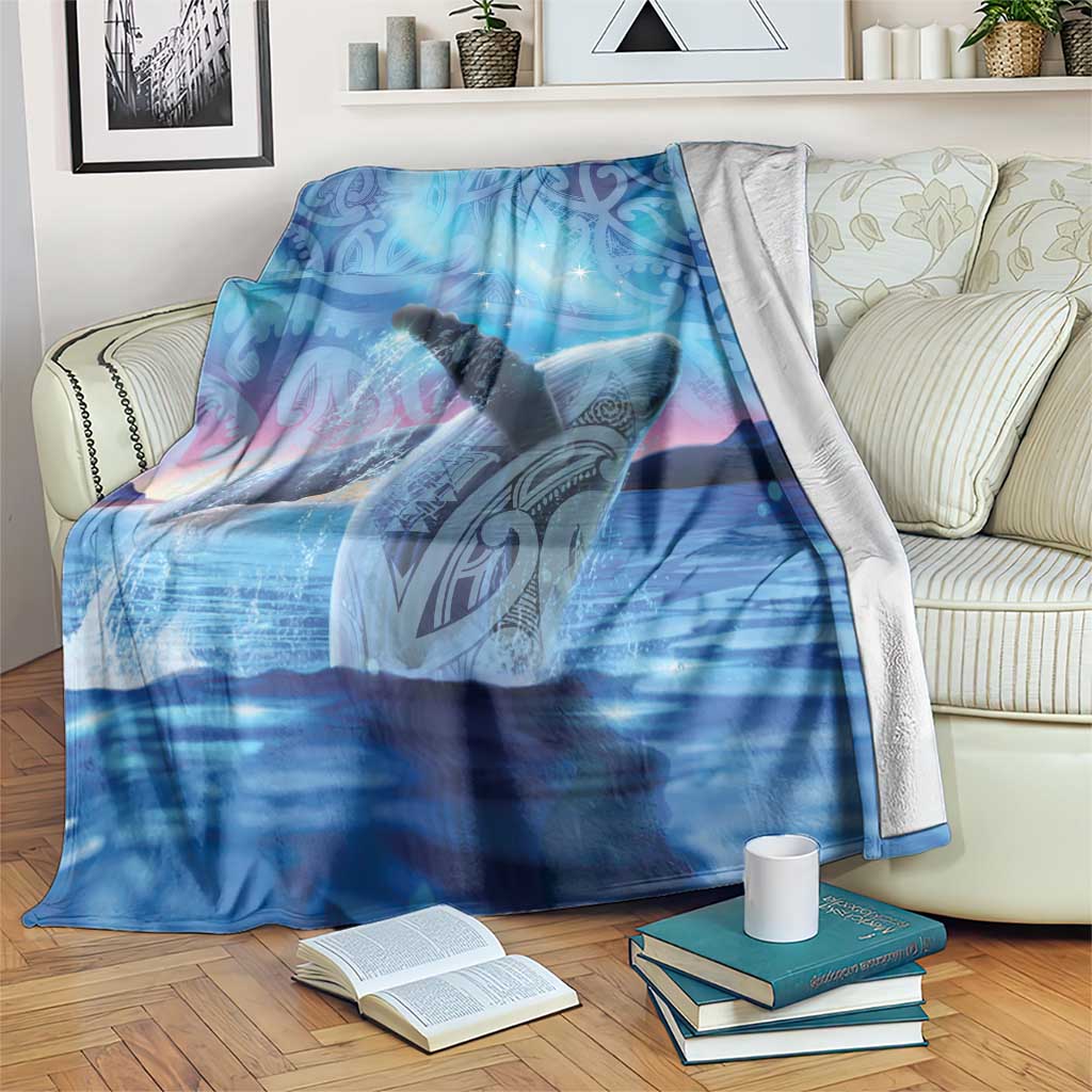 New Zealand Matariki Humpback Whale Blanket Paikea Maori New Year Blue Galaxy