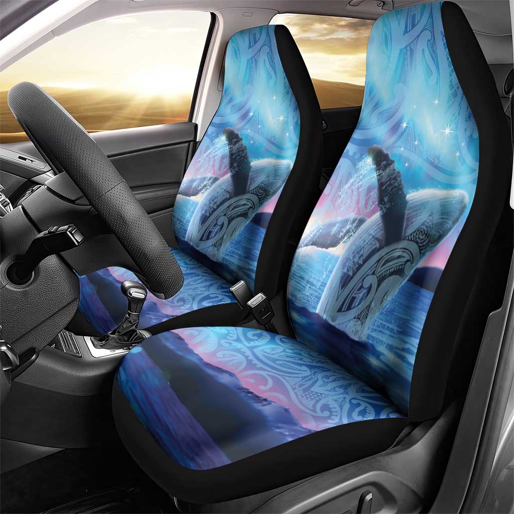 New Zealand Matariki Humpback Whale Car Seat Cover Paikea Maori New Year Blue Galaxy LT14 - Polynesian Pride